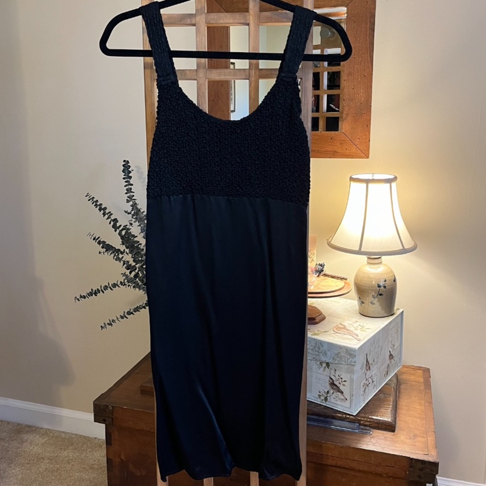 black smocked bodice mini dress (S/M) - UPFront brand